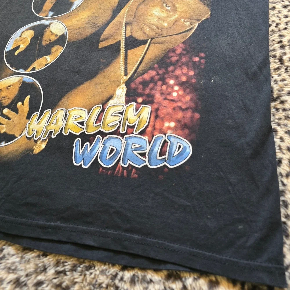 Vintage 1990s Mase x Puff Daddy Harlem World Feel So Good Faded Black Rap Tee
